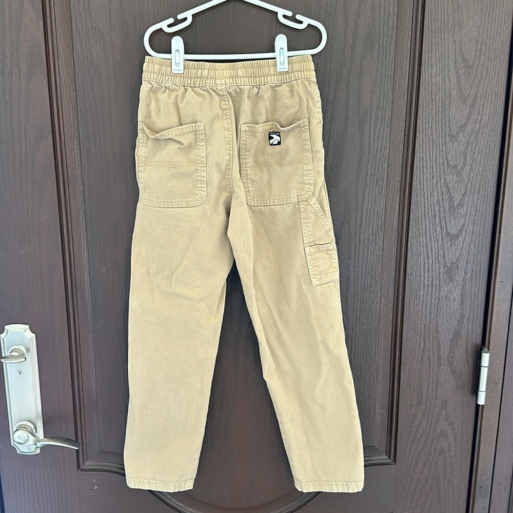 3/$25 Zara Boys Cargo Pants Size 9 Tan Elastic Waist Cotton Stretch - Picture 2 of 4